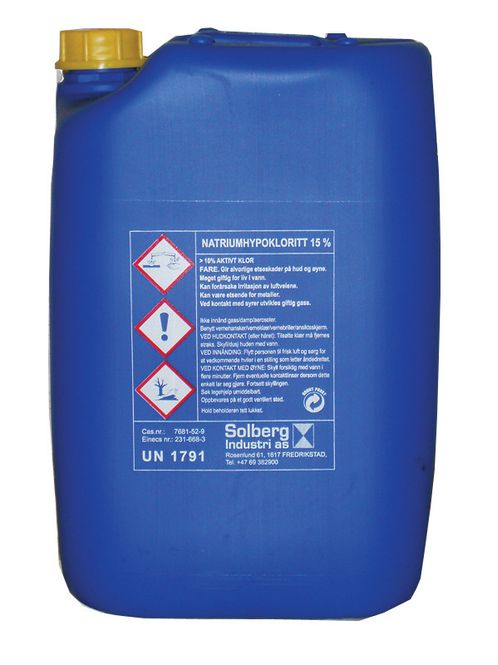 Hovedbilde Flytende klor 15% Natrium Hypokloritt 30 kg