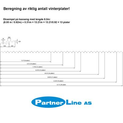 Vinterplater 0,93 x 7,50 M Stål 